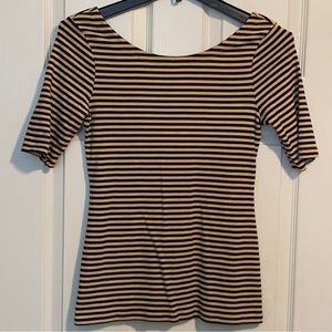 Banana Republic horizontal stripe scoop neck, low cut scoop back